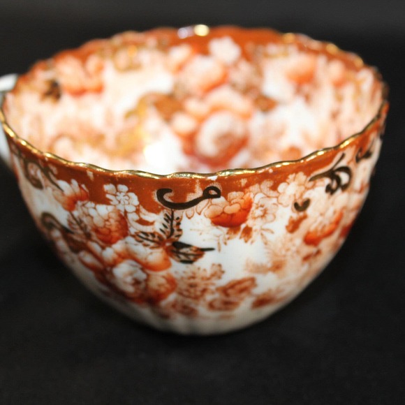 Vintage Victorian Rust Radfords Fenton Bone China Tea Cup #642 and Small Saucer - Picture 11 of 12